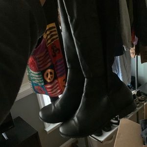Black knee high boots